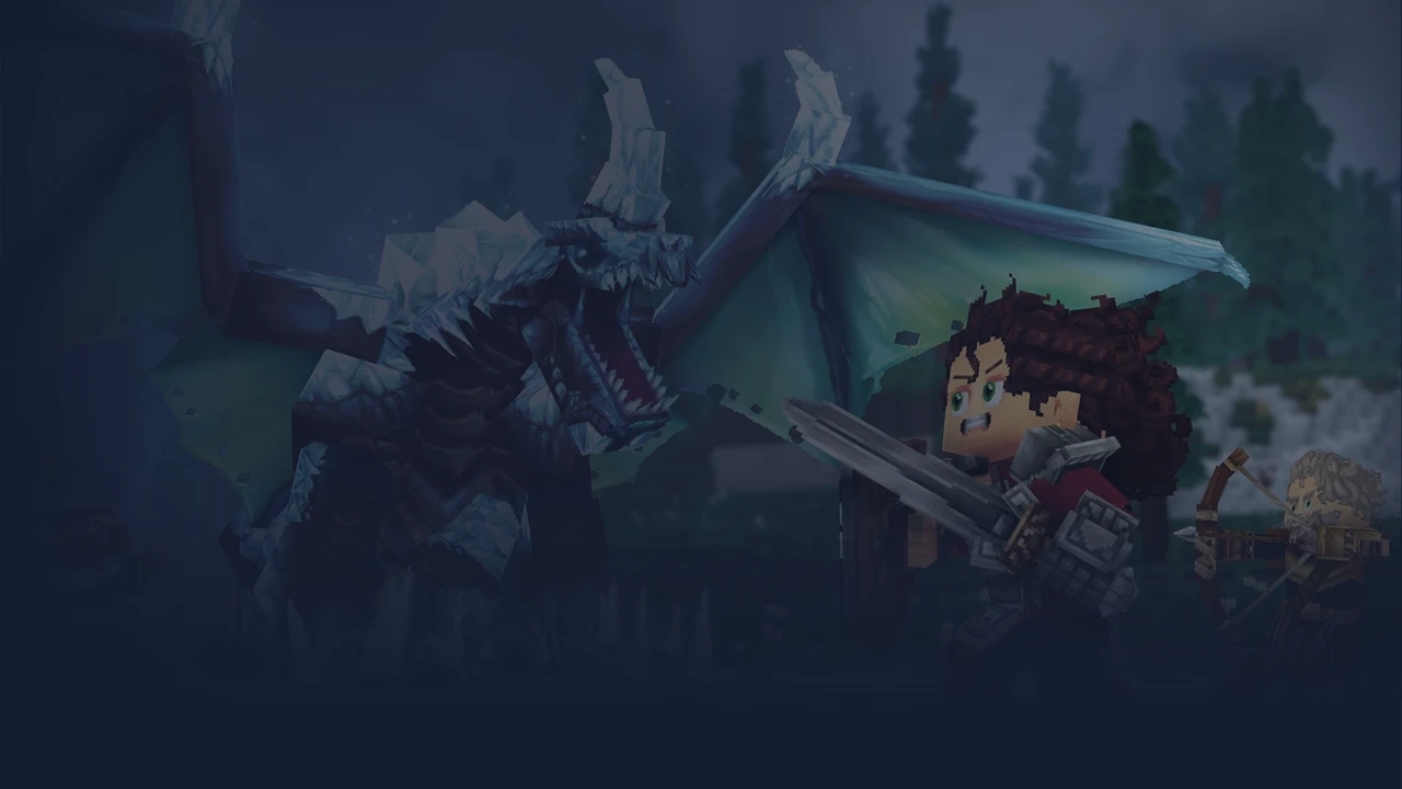 Minecraft hory v pozadí